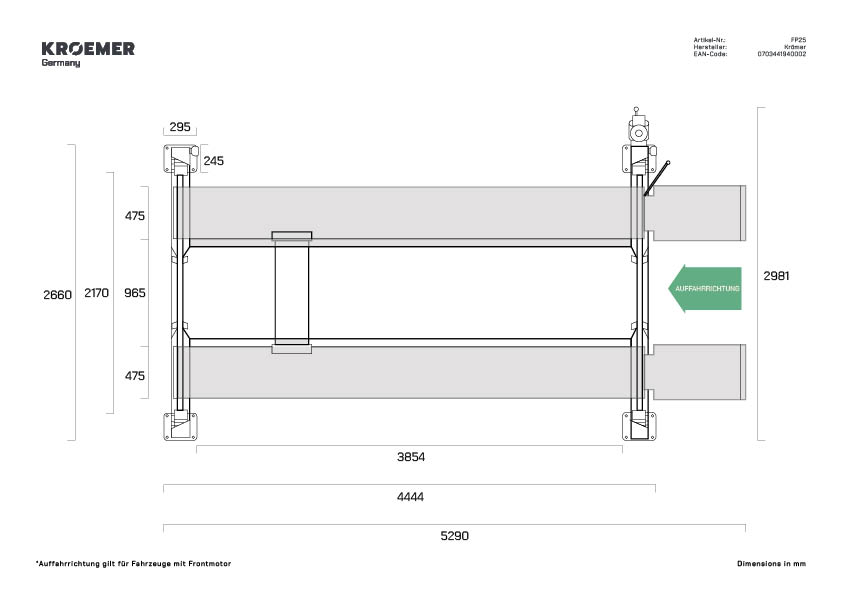Kroemer FP25 4-post lift – View 5