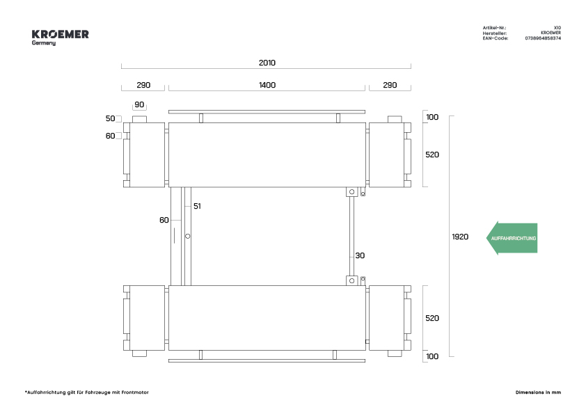 Technical drawing X10, view 1
