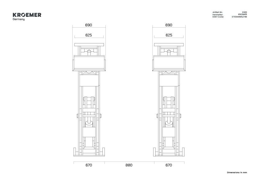 XX85 lifting platform – view 4