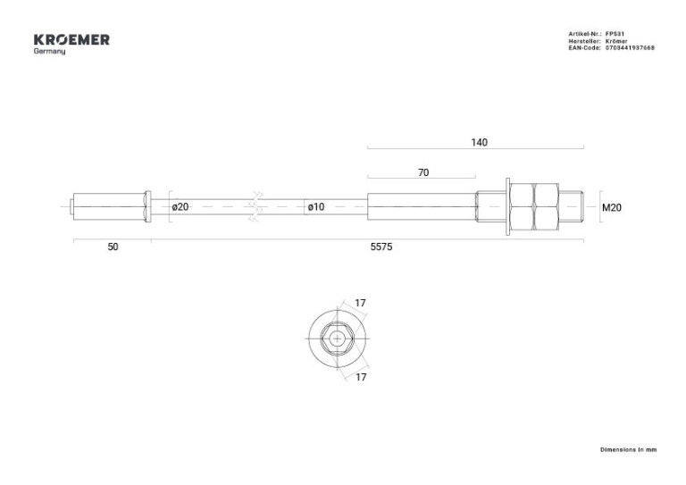 FP531 Drive Cable, View 1