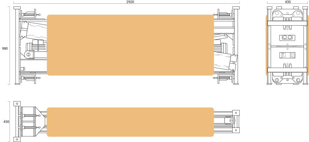 Packaging dimensions 2-post lift TP22-RG