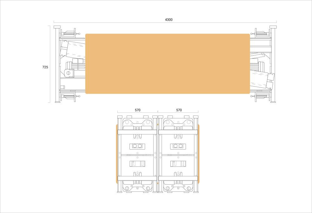 FP47 4 S&auml;ulenhebeb&uuml;hne Verpackungsma&szlig;e