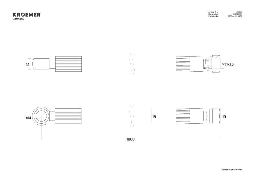 Hydraulic hose for the XX60 series XX554