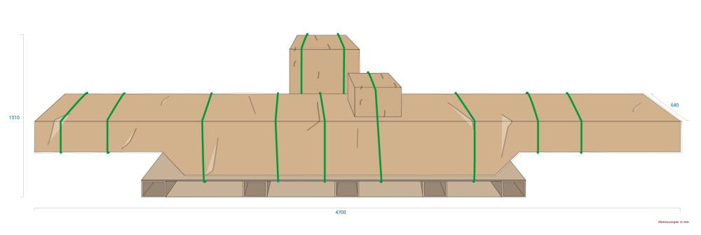 Packaging dimensions of the XX81 scissor lift