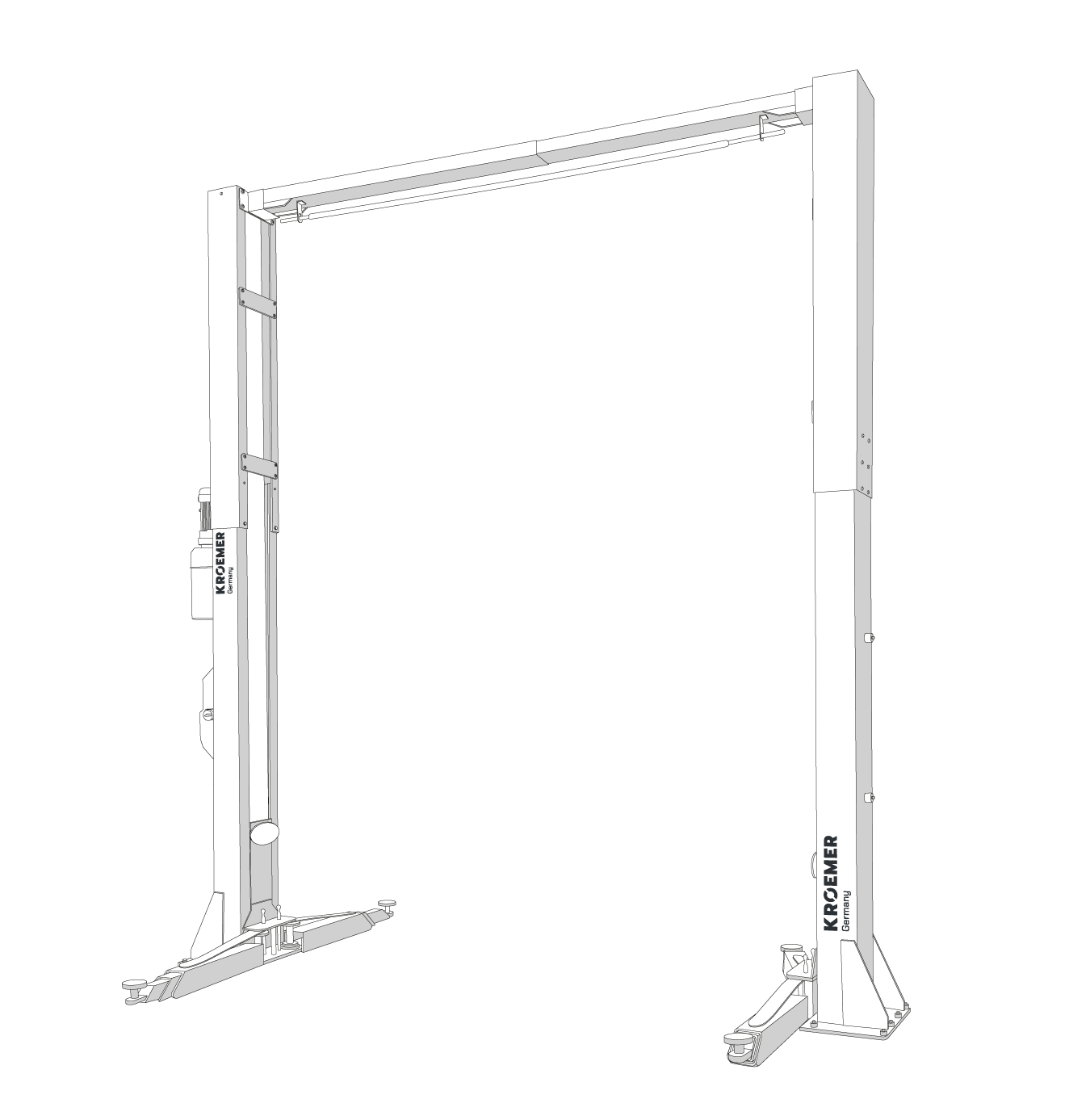 2-Säulen Hebebühne - Aufbauservice - Grafik