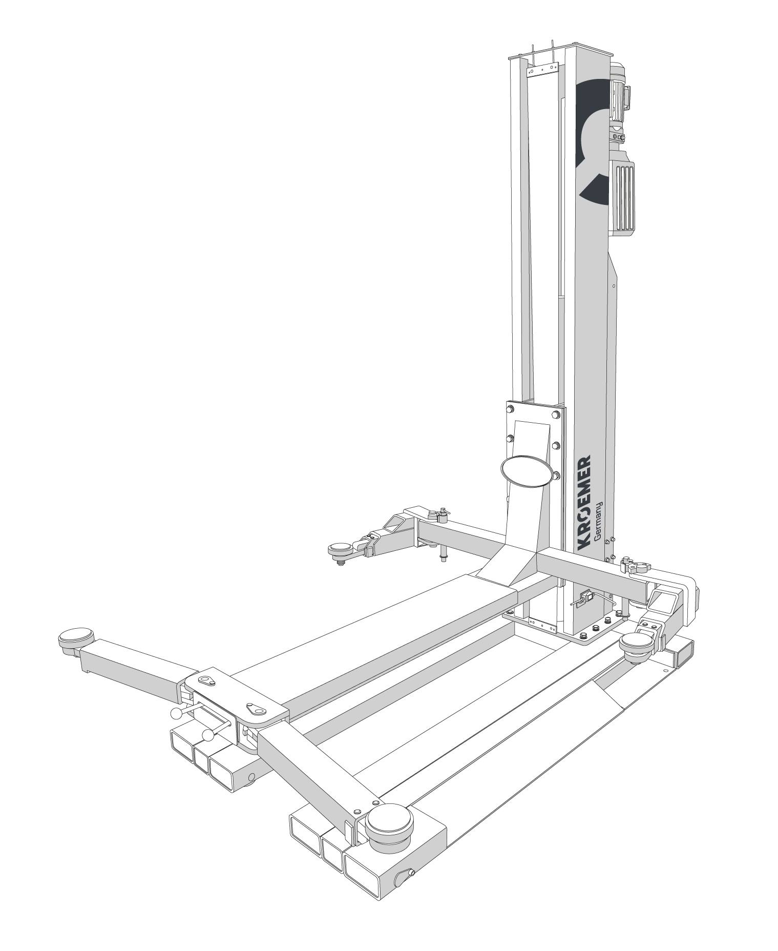 Aufbauservice - 1-Säulen Hebebühne - Grafik